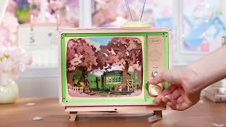 Rolife Sakura Dreamy Tour Diy Music Box Cherry Blossom Train Ride In Miniature