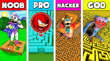 Minecraft Battle: NOOB vs PRO vs HACKER vs GOD: SCARY MAZE CHALLENGE HORROR Minecraft Animation
