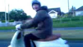 Jasper on Scooter round Bangor