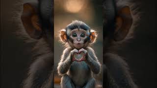 The cutest baby monkey ever! Small monkey, big love ❤️ Everyone needs a little love ❤️ #3d #aivideo