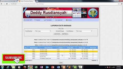 Free  Source code sistem informasi inventory barang