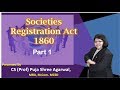 CS EXECUTIVE SBEC: SOCIETIES REGISTRATION ACT 1860 in HINDI  Part 1 Full Lectures