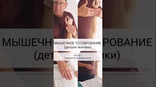 Мышечное тестирование - детали исполнения теста/ Кинезиология/ Мануальная терапия/ Реабилитация