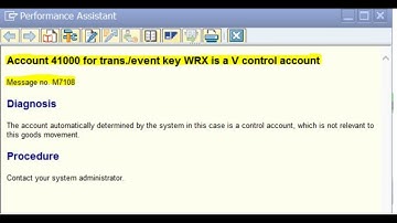 SAP Error  -Account 41000 for trans./event key WRX is a V control account.  Error Code-M7108