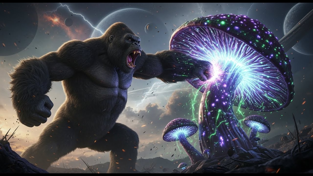 Can King Kong Defeat the Cosmic Mushroom An Epic Fantasy Battle!