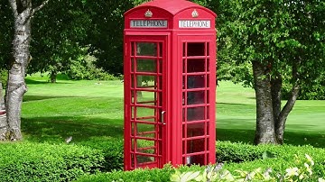 Old UK red Telephone booth