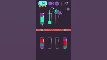 Cups - water sort puzzle | level 66 | ⭐️⭐️⭐️