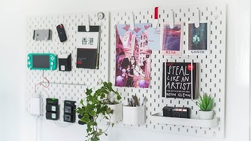 Desk Setup Organization | IKEA PEGBOARD Camera Charger!