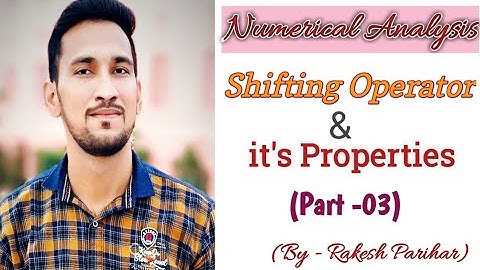 Numerical Analysis || Shifting Operator and it