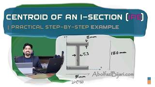 📐 Centroid Calculation of an IPE180 Steel Section | Structural Analysis Fundamentals