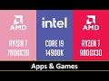RYZEN 7 7800X3D vs CORE I9 14900K vs RYZEN 7 9800X3D