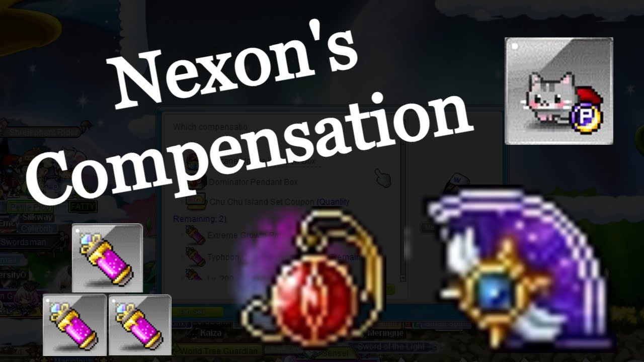MapleStory Nexon's Flames & Honor Exp Compensation Package YouTube