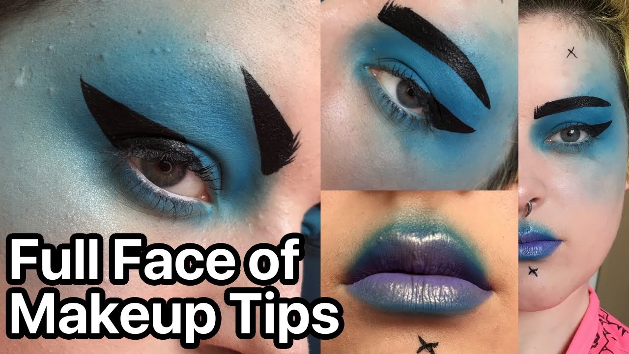 Full face of brightly coloured MAKEUP TIPS for BEGINNERS