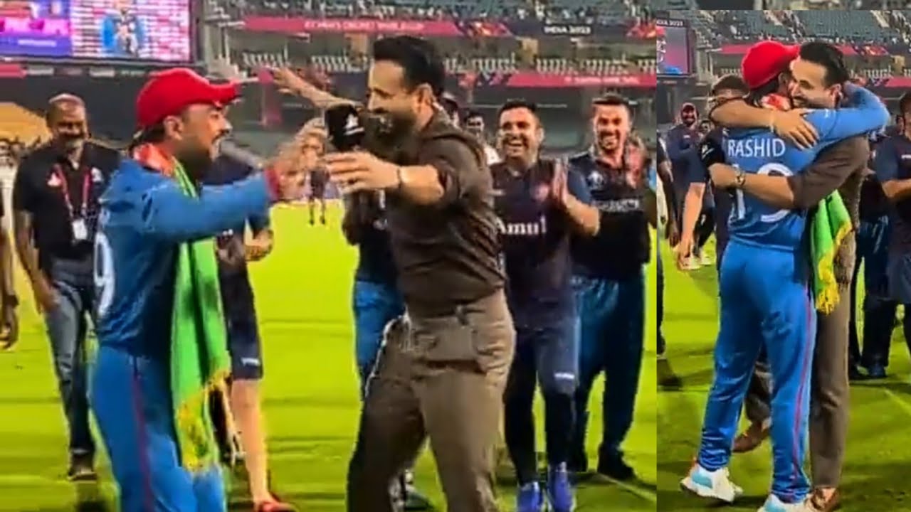 Red Rashid Pathan Irfan Pathan dancing with Rashid Khan | after Afghanistan's historic ...