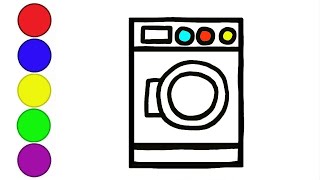 Сурет салу кіржуумашина | How to draw a washing machine | Bolalar uchun kir yuvish mashinasi
