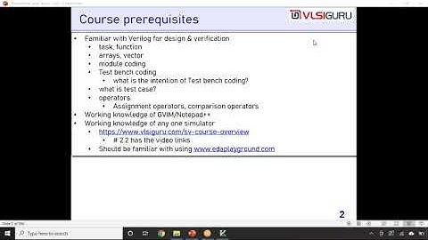 System Verilog Demo video 29JAN2022
