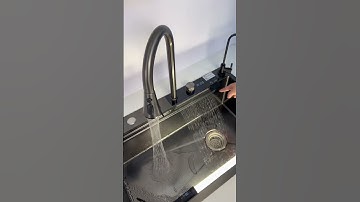 RHINE | Workstation Kitchen Sink Kit With Waterfall Faucet & Digital Temperature Display - SKS2304