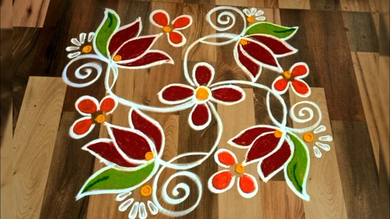 creative and easy 5 dots lotus ran)oli🌺sravanmaasam rangoli#kolam - YouTube