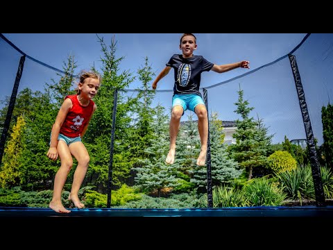 Батут THUNDER INSIDE ELITE з внутрішньою сіткою 10 футів 312 см чорно-блакитний INSIDE-ELITE-10FT-BLUE, видео 1