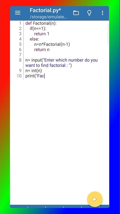 Find factorial in python #factorial #python #coding.w0rld - YouTube