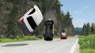 لعبة beamng | محاكي الحوادث _ تجارب على السيارات مطب هوائي محاكي للواقع