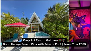 Oaga Art Resort Maldives 🇲🇻 🌴 Bodu Haruge Beach Villa with Private Pool | Room Tour 2025