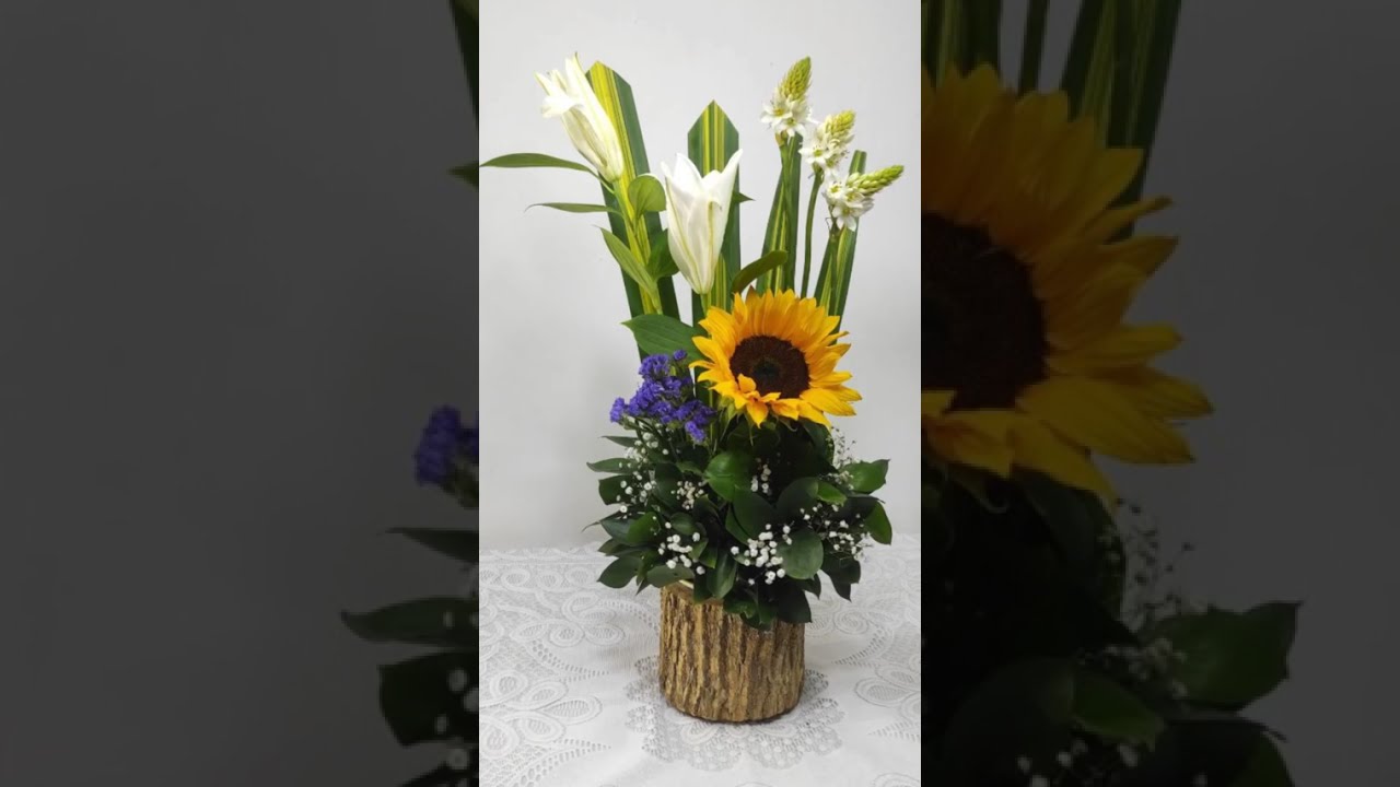 lets make a natural flower arrangement for a centerpiece