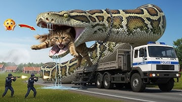 Brave Heroes Rescue a Fierce Mother Cat from a Giant Python’s Terrifying Attack 🐍