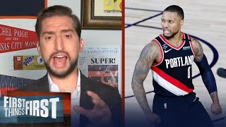 Nick Wright reacts to Damian Lillard leading Blazers to a win over Mavs | NBA | FIRST THINGS FIRST