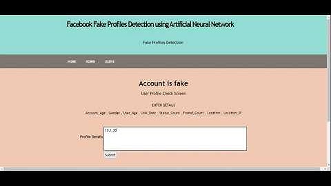 Team No 21: Facebook Fake Profile Detection Using Artificial Neural Network - CMREC-IDEATHON 2020