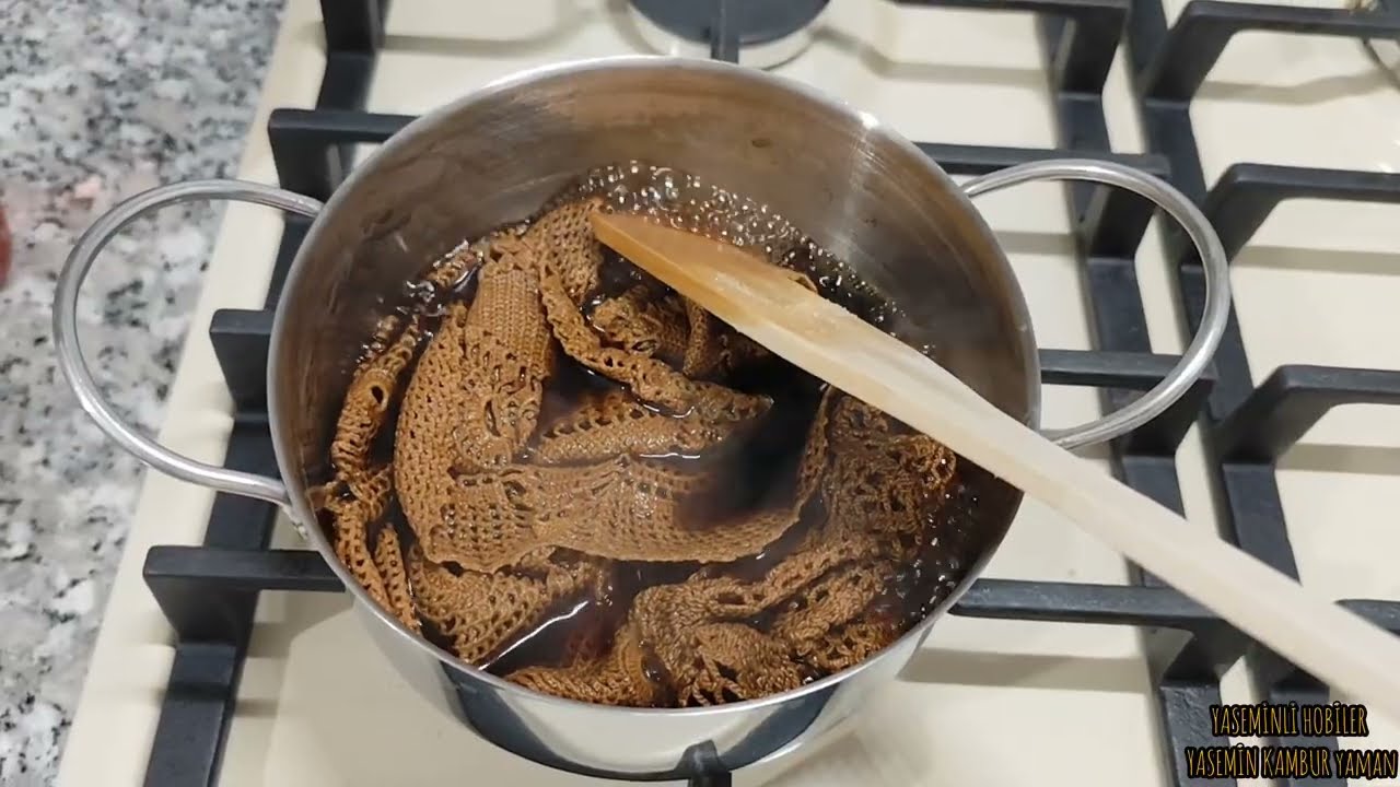 ✅Evdeki Malzemelerle Eski Dantelleri Yeniliyoruz // Dantel Boyama #vintage #crochet 