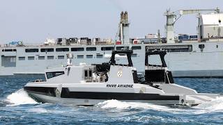 Royal Navy docks crewless minehunter in mothership for first time | SWNS