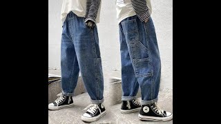 【2022 この秋を楽しもう】【110-160】無地 ファッション シンプル ポケット付き 秋 男の子 デニム パンツ