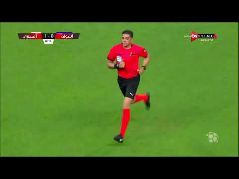 محمد حمدي زكي يسجل ل أسوان هدف التعادل فى مرمى المصري من ركلة جزاء