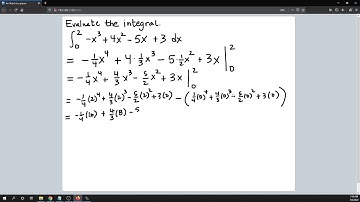 Definite Integral of a Polynomial
