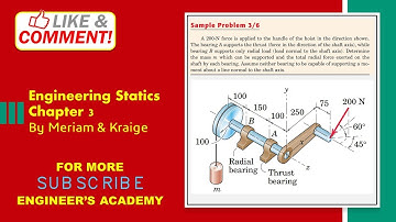 Engineering Statics | Sample Problem 3/6 | Equilibrium in Two Dimension | Chapter 3 | 6th Edition