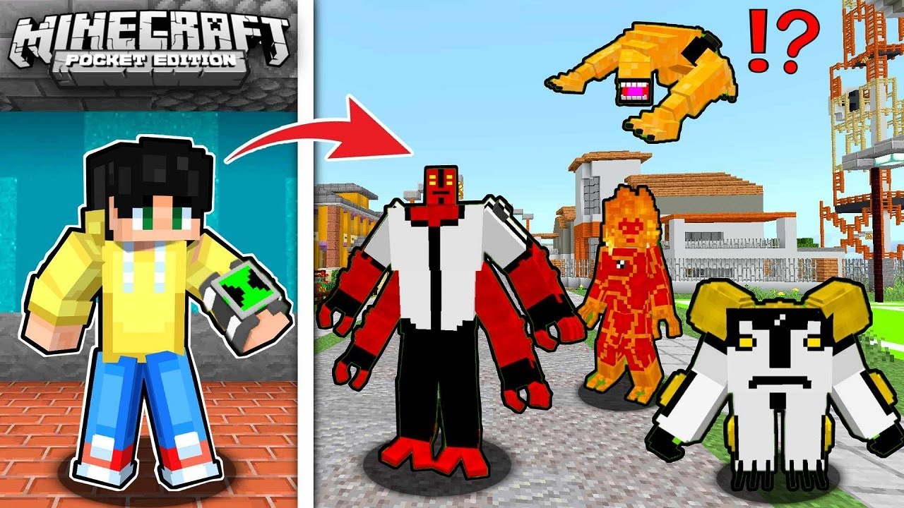 Naging Si BEN 10 Ako Dahil sa OMNITRIX sa UWU CITY sa Minecraft PE