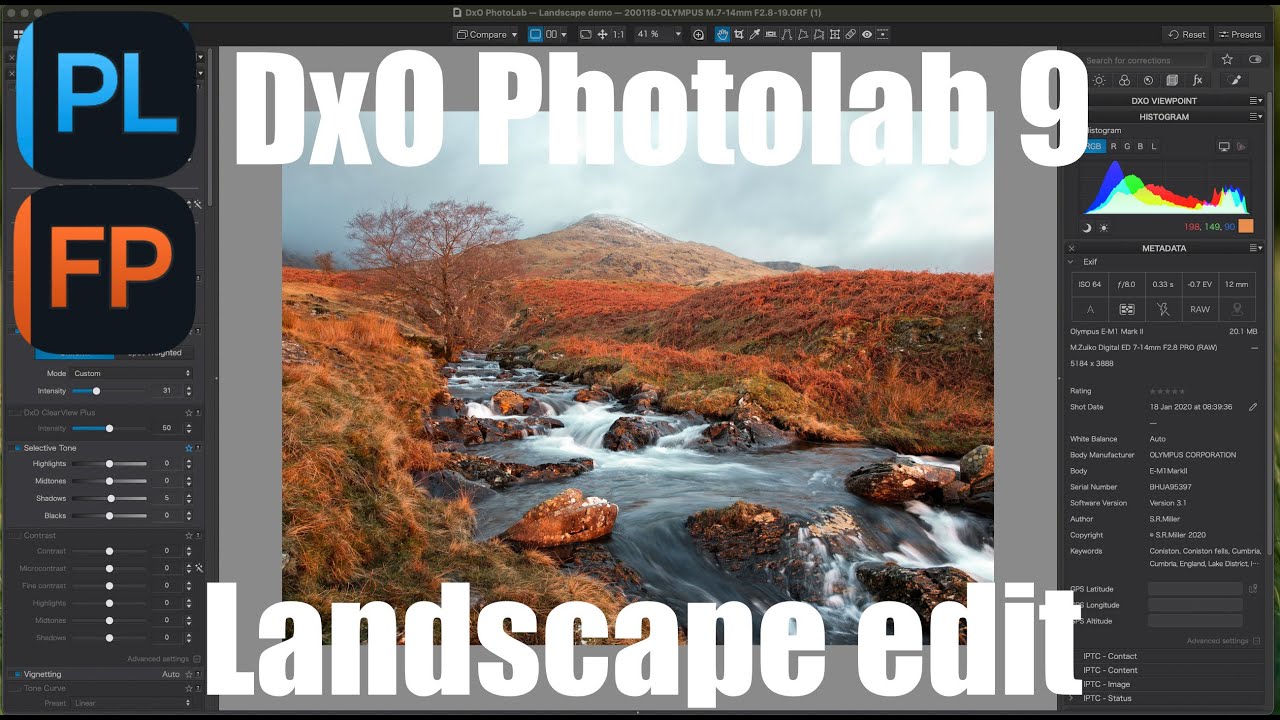 DxO Photolab 9 and Filmpack7 landscape edit - YouTube