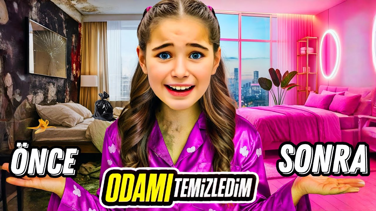 TAŞINDIK YENİ ODAMI TEMİZLİYORUM !! ELİF SİNEM ODA DÜZENİ VE TEMİZLİK !! 
