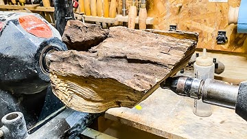 Wood Turning - The Ugly Log  In 4K