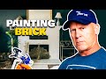 Painting A Brick Fireplace.  Hacks Painting Bricks or Concrete.  DIY How to paint bricks or stone.