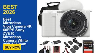 Best Mirrorless Vlog Camera 4K 60FPS Sony ZVE10 Mirrorless Camera White with 1650mm