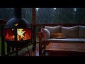 Cozy Fireplace, Rain & Cat Purring 🔥🌧️🐱 | Fall Asleep Fast & Deep Sleep (8 Hours)