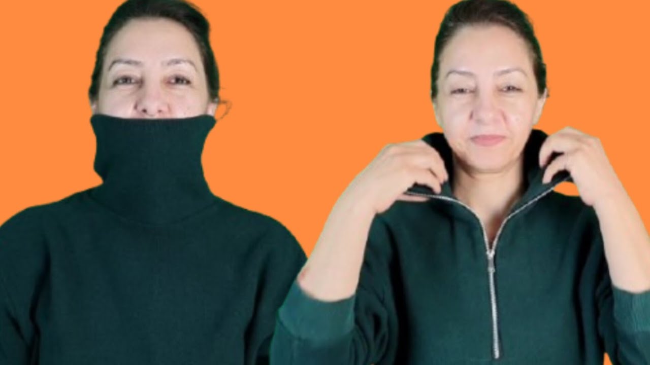 Как избавиться от надоедливого свитера с высоким воротником | Превратить его в свитер с воротнико...