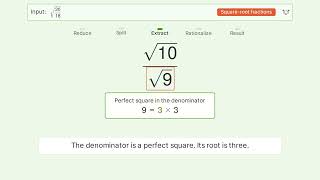 Full Simplify sqrt(20/18) - Square Root of a Fraction | Tiger Algebra Solver News
