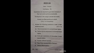 MSc semester 3 P10 functional analysis question paper.