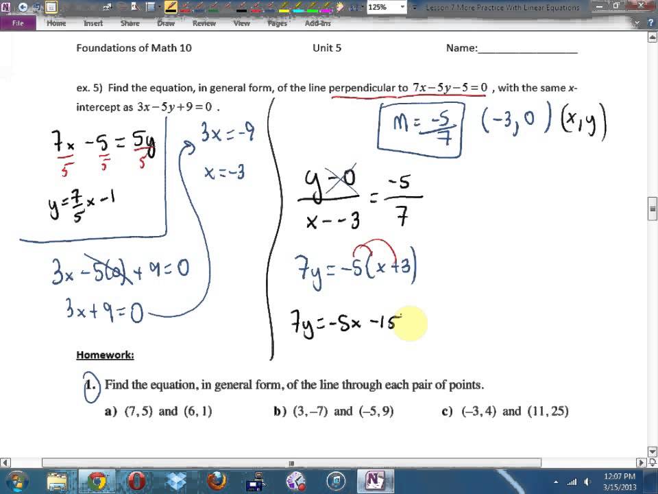 専用ページ⑥ Math 10 U5L7 More Practice With Equations Part 2 - YouTube