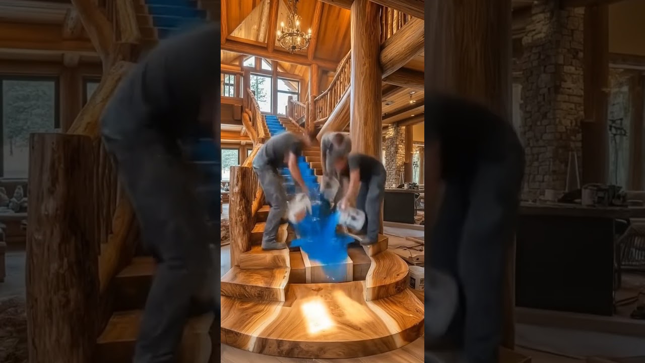 Epoxy River Staircase From Raw Wood To Luxury 