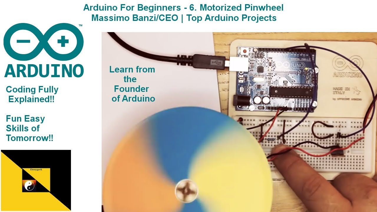 6 Beginners Arduino Uno R3 Motorized Pinwheel Massimo Banzi Top Arduino