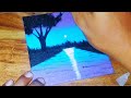 acrylic painting tutorial | simple lake scenery | acrylic painting technique